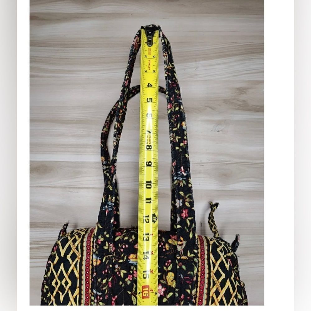 Vera Bradley Ming Black Asian Floral Small Tote Shoulder Bag Purse - Picture 6 of 8